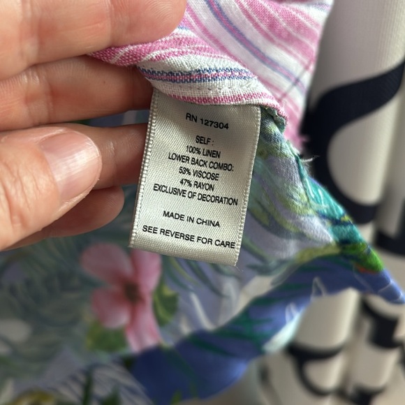 NWT John Mark Women’s embroidered floral button up tunic blouse petite large - Picture 5 of 10